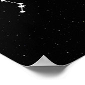 Poster Aquarius Zodiac Constellation moderne noir et blan (Coin)