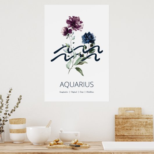 Poster Aquarius Zodiac Star (Cuisine)