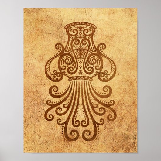 Poster Aquarius Zodiac vintage (Devant)