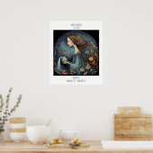 Poster Aquarius Zodiaque Astrologie Nom & Anniversaire (Cuisine)