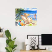 Poster *~* AR29 Filles Palm Tropical Exotic Beach (Bureau à domicile)