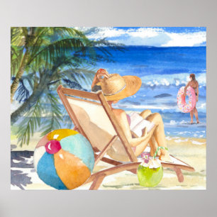 Poster *~* AR29 Filles Palm Tropical Exotic Beach