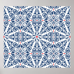 Poster Arabe Coloré Vintage Motif sans fil