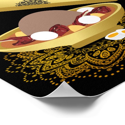 Poster Arabe Libyen traditionnel mur d'art, Bazeen (Coin)