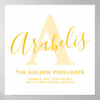 Arabelis nom signification et monogramme Un jaune 