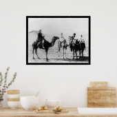 Poster Arabes à dos de chameaux dans le désert du Sahara (Cuisine)