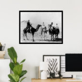 Poster Arabes à dos de chameaux dans le désert du Sahara (Bureau à domicile)