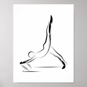 Poster Arabesque Réformateur Pilates Pose Pilates Réforma