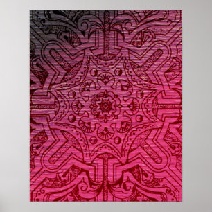 Poster Arabesque victorien, IDALIS - claret