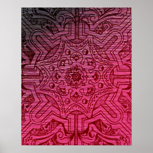 Poster Arabesque victorien, IDALIS - Claret (Devant)