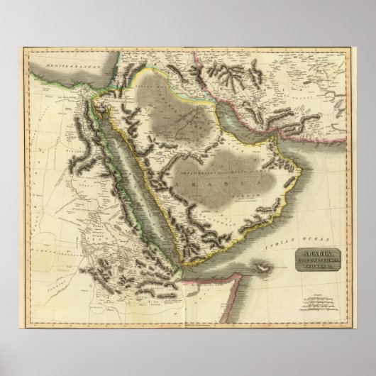 Poster Arabia, Egypt, Abyssinia, Red Sea (Devant)