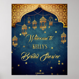 Poster Arabian nights Bridal shower personalized welcome