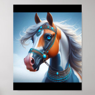 Poster Arabian Paint Horse Blue Eyes