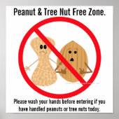 Poster Arachides et noix d'arbre Zone libre Aliments Alle (Devant)