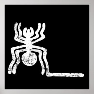Poster araignée ancienne idole géoglyphe symbole pétrogly
