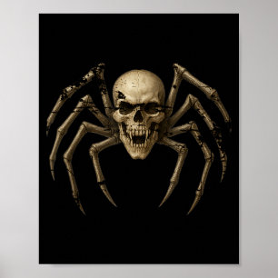 Poster Araignée crâne effrayant - Costume Halloween gothi