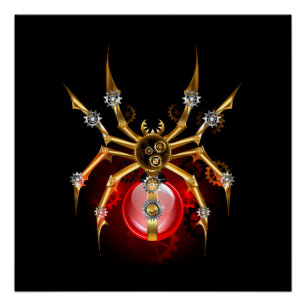 Poster Araignée en vapeur noire