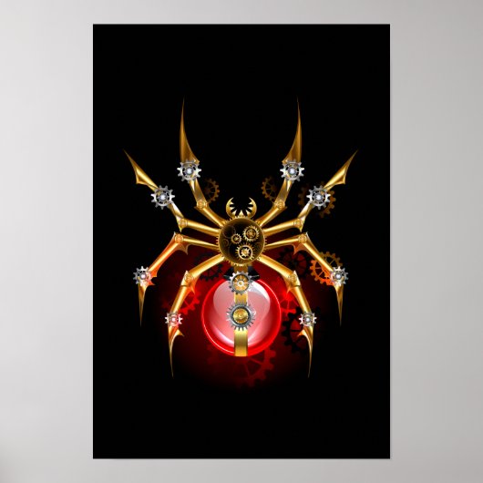 Poster Araignée en vapeur noire (Devant)