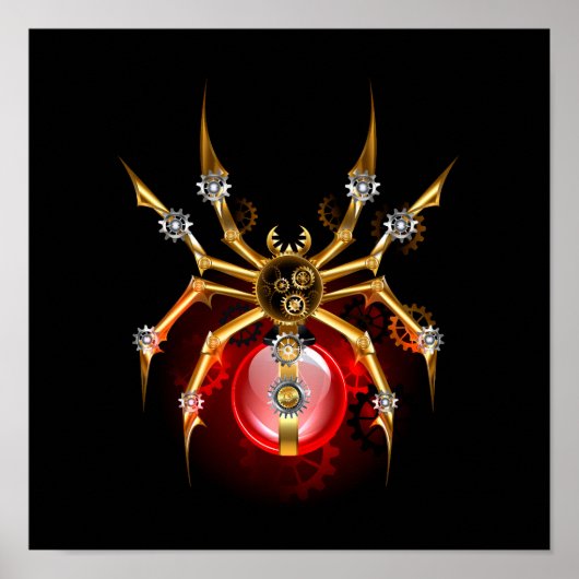 Poster Araignée en vapeur noire (Devant)