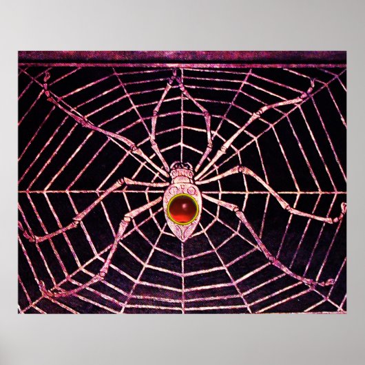 Poster ARAIGNÉE ET TOILE Rubis Rouge Pierre Noire (Devant)