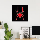 Poster Araignée rouge sur Noir (Bureau à domicile)