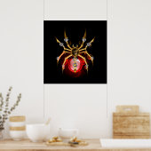 Poster Araignée steampunk sur fond noir (Cuisine)
