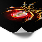 Poster Araignée steampunk sur fond noir (Coin)