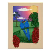 Poster Arara azul - Blue macaw (Devant)