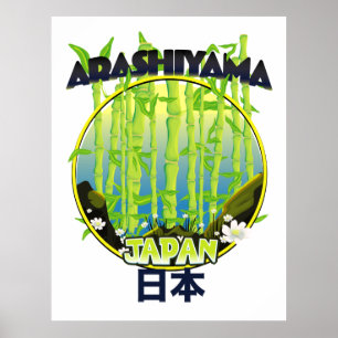 Poster Arashiyama Japon logo voyage