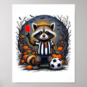 Poster Arbitre de football Halloween drôle Carton rouge F