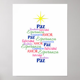 Póster - Árbol de Navidad en palabras Poster