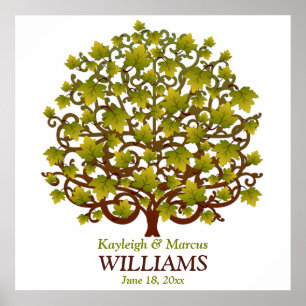 Poster Arborescence de signature mariage personnalisée