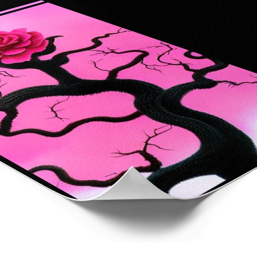 Poster Arborescence rose (Coin)