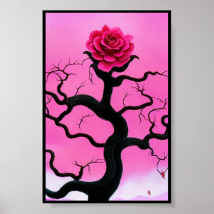 Poster Arborescence rose