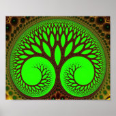 Poster Arbre 2 Art Fractal Vert Fin (Devant)