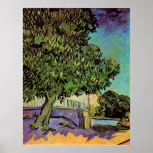 Poster Arbre à châtaignes en fleurs par Vincent van Gogh (Devant)