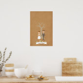 Poster Arbre à empreintes digitales avec portrait en coup (Cuisine)