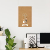 Poster Arbre à empreintes digitales avec portrait en coup (Bureau à domicile)