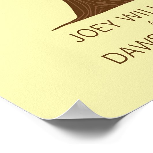 Poster Arbre à empreintes digitales rustique Mariage avec (Coin)