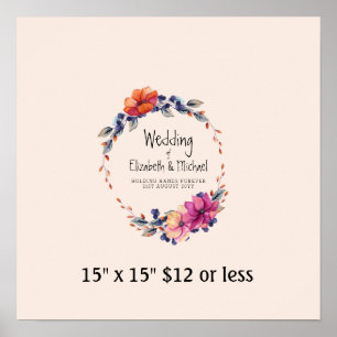 Poster Arbre à empreintes digitales Wreath Purple Orange 