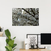 Poster Arbre à fleurs blanc (Bureau à domicile)