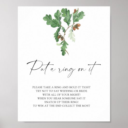 Poster Arbre à glands - jeu de l'anneau (Devant)