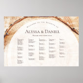 Poster Arbre à grains de bois rustique Cercle Mariage Car (Devant)