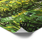 Poster Arbre à motifs - Paysage de style art linéaire (Coin)