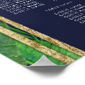 Poster Arbre à palmiers vert or bleu carte de sièges (Coin)