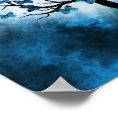 Poster Arbre à papillon - Mist en marbre bleu (Coin)