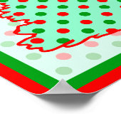 Poster Arbre à points polka rouge et vert (Coin)