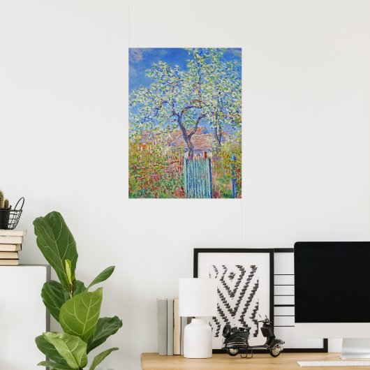 Poster Arbre à poires en fleurs - Claude Monet (Bureau à domicile)