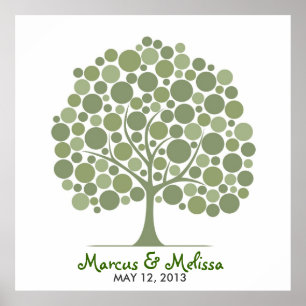 Poster Arbre à signatures de mariage – Cercles