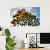 Poster Arbre à tulipes africaines. (Bureau à domicile)